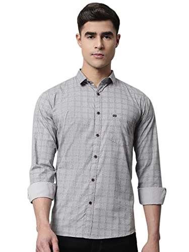 Image of Majestic Man Cotton Checkered Slim Fit Casual Shirt For Men