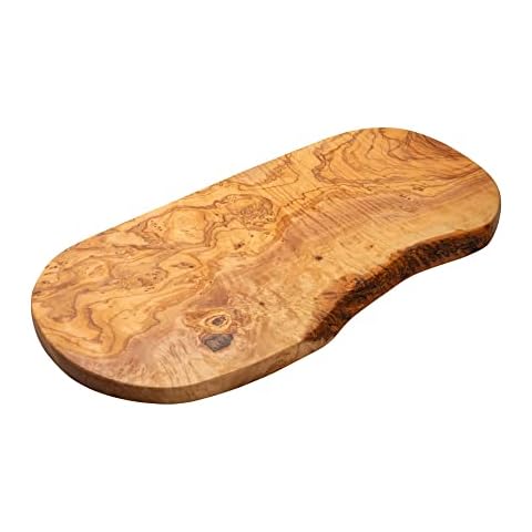 Erreke Chopping Board, Natural Olive Wood, Serve or Chop Food, Wooden Cutting Boards, Barbecue Cheese Bread, Handmade (39x18 cm aprox) Cover