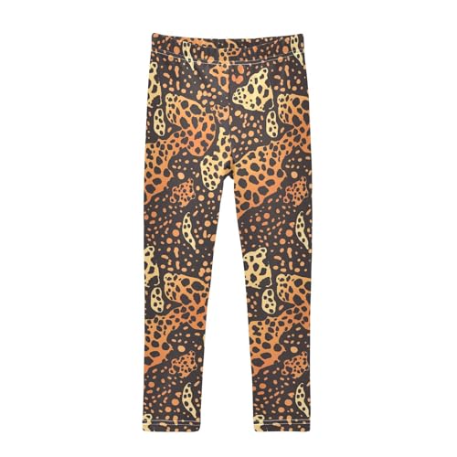 KLL Abstract Leopard Cheetah Skin Shapes Toddler Girl Leggings Comfortable Full Length Activewear Gym