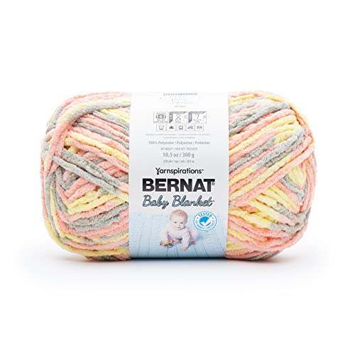 Image of Bernat BABY BLANKET BB Spring Blossom Yarn - 1 Pack of 10.5oz /300g - Polyester - #6 Super Bulky - 220 Yards - Knitting /Crochet