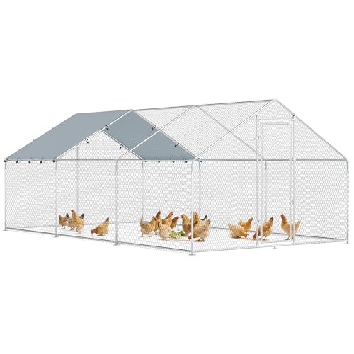 PawHut Grand poulailler d'extérieur, 5,1 x 3 x 1,9 m,...