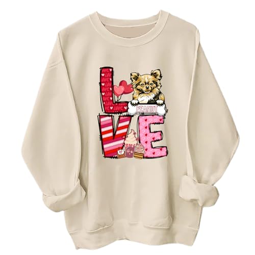 NAZENTI Personalized Dog Valentines Day Sweatshirt, Custom Dog Shirt, Cute Dog Valentine Shirt, Dog Lover Valentine Idea Gift