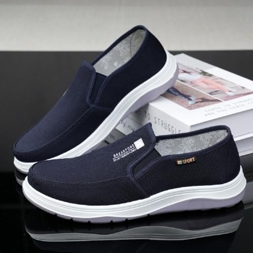 Men's slip on loafers casual canvas shoes fashion boat shoes walking shoes Comfortable & Lightweight3