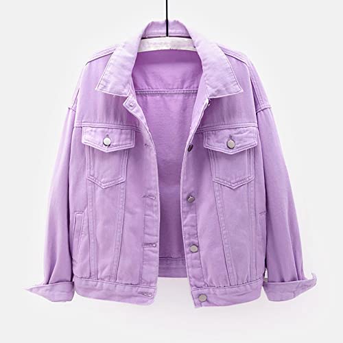 Jean Jacket Women Trendy 2025 Long Sleeve Button down Lapel Denim Jackets Loose Lightweight Casual Teen Girls Outwear2