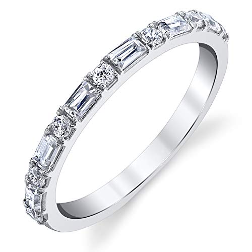 0.47 carats Wedding bands for women 10K 14K 18K Gold Moissanite wedding bands Platinum Plated Silver womens wedding rings