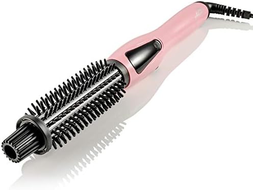 Heated Styling/Curling Iron Brush | 3-in-1 Ceramic 1 inch Ionic Hair Curler/Straightener | Anti-Scald Nylon Bristles | Free Travel Pouch | Anti-Frizz Electric Curl Wand for All Hair Types