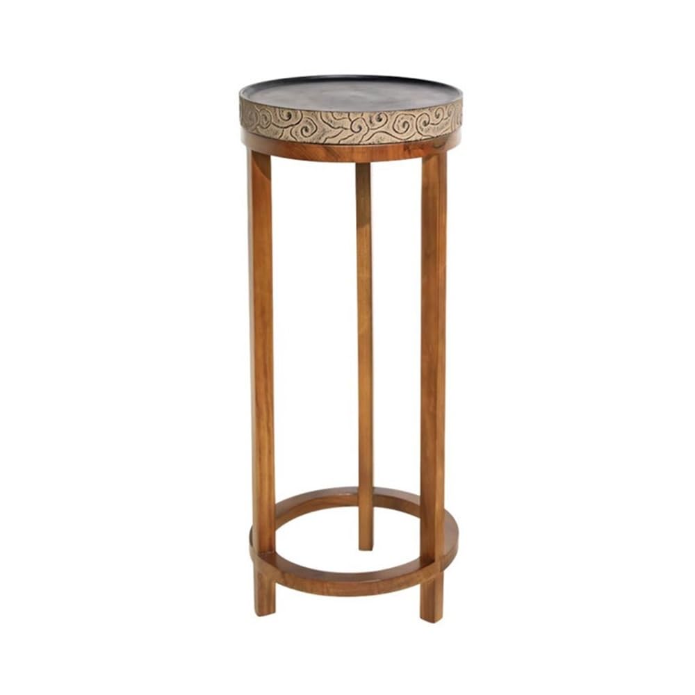 Supporto per vaso in legno per fiori da interno, rotondo, per piante in vaso, stile cinese, decorazione per la casa di piccole dimensioni, perfetto per composizioni floreali