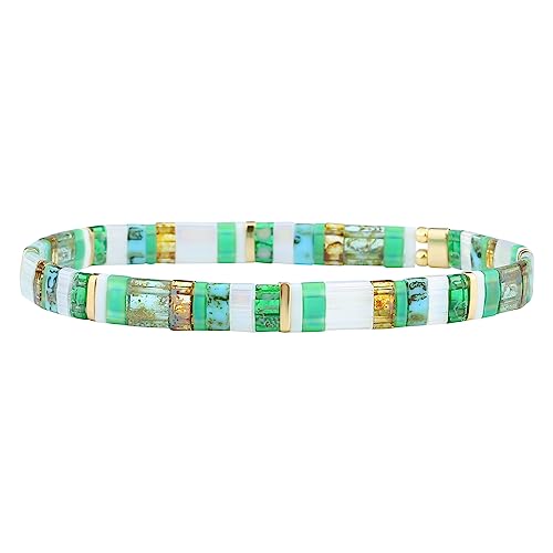 KELITCH Tila Bead Bracelets Bohomian Stackable Stretch Bracelets Women Tennis Handmade Friendship Bracelets - Main Image