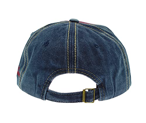 Image of Vintage Baseball Cap Denim Embroidered Shark Trucker Hat Retro Frayed Edge Sunhat 100% Cotton Outdoor Cap Unisex