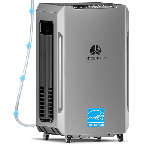 Image of ARGENDON 70 PPD Energy Star Dehumidifier for Basement, Commercial Dehumidifier with Pump and Drain Hose - High-Capacity Moisture and Humidity Control for Homes, Industrial Use, and Large Space