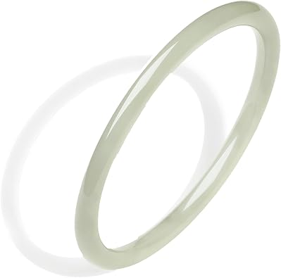 ZHOU LIU FU Bangle Bracelet Nephrite Hetian Green Jade Round Bracelet Natural Gemstone Lucky Dainty Jewelry for Women Mom Daughter Size 54170-60230