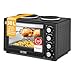Produktbild TZS First Austria - Minibackofen mit Kochplatten 30L 3200 W - Mini Backofen Pizzaofen mit Herdplatten bis 230°C & 6 Heizmodi - Miniofen Kombigerät mit 4 Einschubhöhen & hochwertigem Zubehör