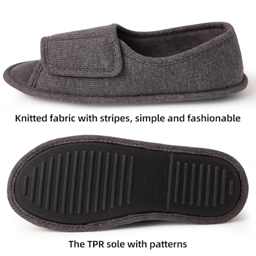 Image of Women's Open Toe Diabetic Slippers, Adjustable Memory Foam Diabetic Shoes for Seniors Edema Arthritis Swollen Feet