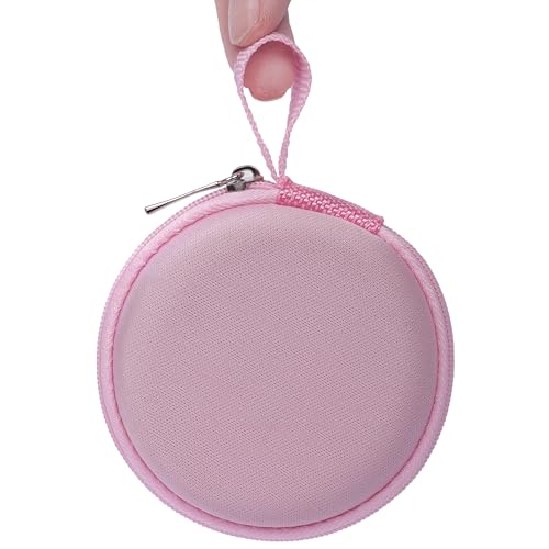 Ginsco Mini-Portable Hard Shell Earbuds Case for Apple EarPods Headphones USB-C Wired Ear Buds/Skullcandy Jib Wired Earbuds/Samsung Galaxy Wired Earbuds Travel Case for Earphones Earplugs (1 Pink)