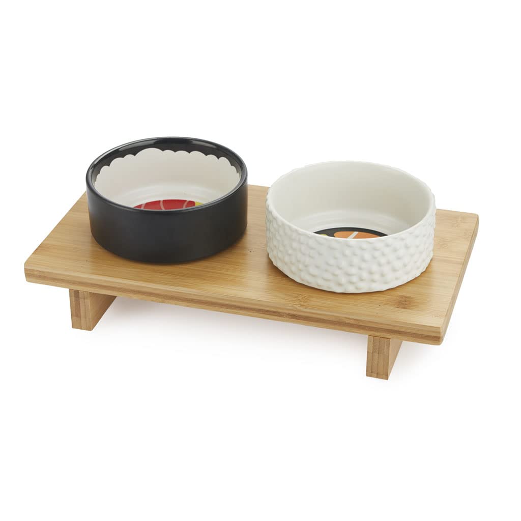 balvi Futternapf für Hunde und Katzen Komeki im Sushirollen-Design Keramik/Bambus