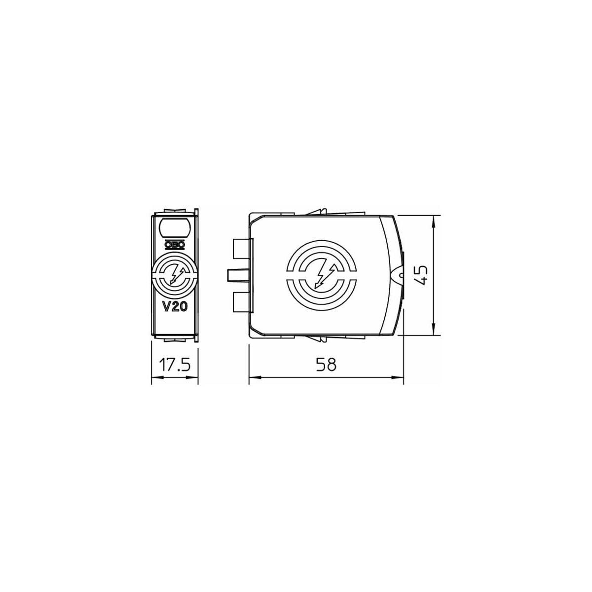 Obo-bettermann - Descargador sobretensión v20 parte activa 280v
