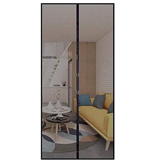 XYF Magnetisk flygskärmsdörr, 100 x 210 cm anti-mygga 18 par magneter stängs automatiskt, dörrtätning från topp till botten automatiskt för balkong glidande vardagsrum barnrum