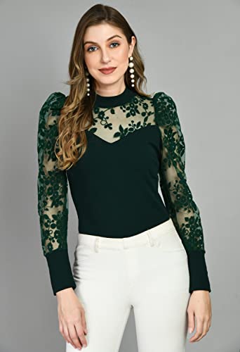 Image of IUGA Women Regular Sleeve High Neck Solid Top