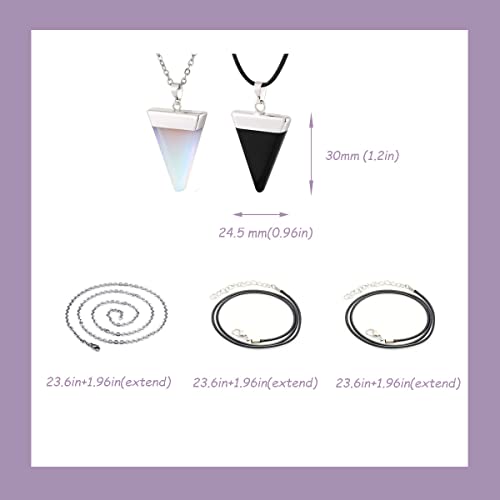 Black Obsidian Opal Stone Necklace For Men Women Arrows Shape Healing Crystal Matching Necklaces Arrowhead Jewelry #TOP4