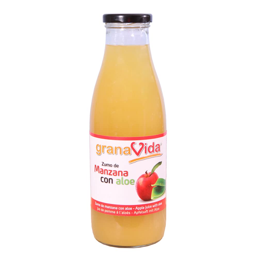Granavida Zumo de Manzana con Aloe Vera – Sin Azúcares Añadidos. (Pack de 12 Unidades)