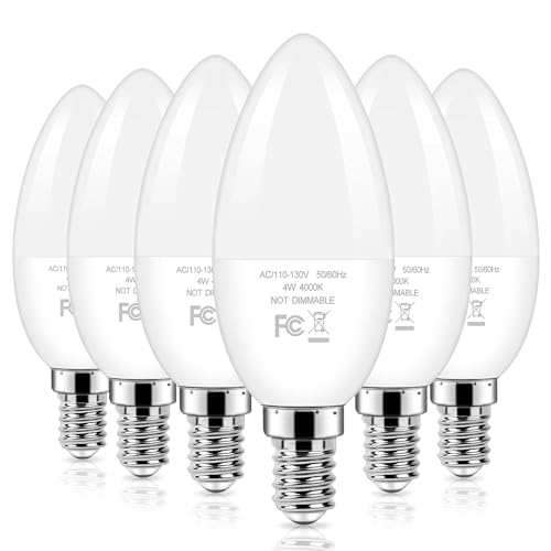 Brightever LED Candelabra Light Bulbs 40W Equivalent, 4W Candle Light