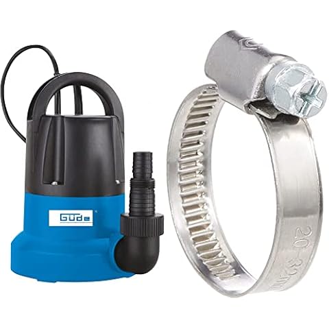 Güde 94627 GFS 401 S Flachsaugerpumpe Tauchpumpe Kellerpumpe & Cornat Schlauchschelle - Ø 20-32 mm Spannweite - 9 mm Bandbreite - 2 Stück im Set - Aus rostfreiem Edelstahl Cover