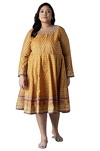 Kurta en polyester W for Woman brodé imprimé chrome coupe régulière