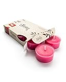 Rose Petals Pink Tea Light Candles 6 Pack - Highly Scented, Hand Poured, & Clean Burning - Clear Container for Beautiful Candlelight - Floral Tealights Collection