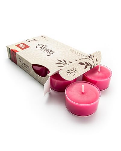 Rose Petals Premium Tealight Candles - Highly Scented with Essential Oils - 6 Pink Tea Lights - Beautiful Candlelight - Made in The USA - Flower & Floral Collection