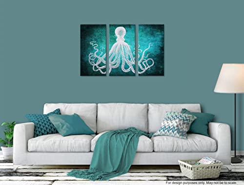 Nan Wind Modern Art Octopus Canvas Art Artwork Large Canvas Printing Canvas Wall Art Print Framed Ready To Hang(3 Panels) #TOP5