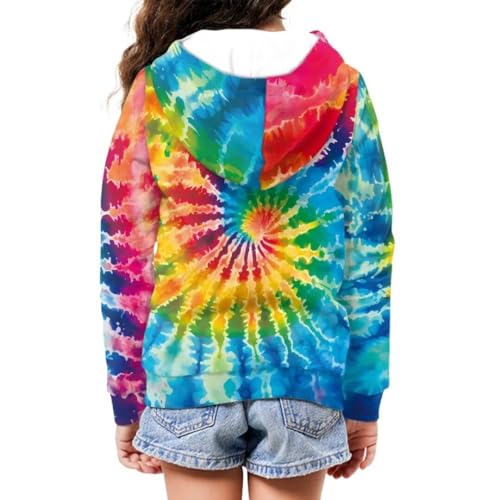 6-16 Years Boys Girls Zip Up Hoodies Sweatshirts 3D Printed Cute Hooded Coat With Pockets 6