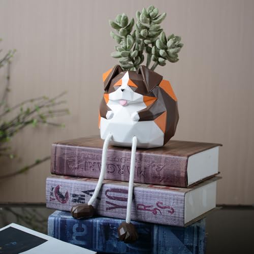 Estatua de perro maceta decorativa para suculentas 4.9 pulg miniatura 6