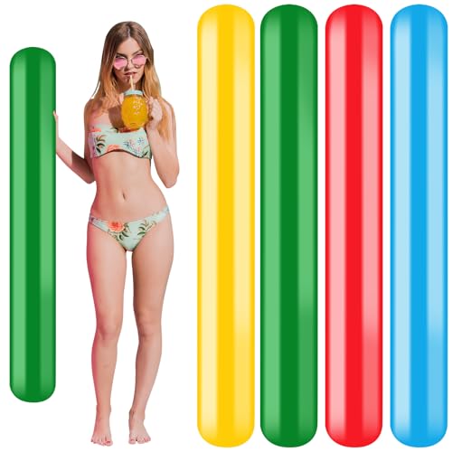 Phlognfy 4Pcs Frite Piscine Gonflables, Nouilles de Piscine Gonflables, 150 CM Nouille Flotteur, pour Adultes Piscine Plage Aquatique Parc Aquasport