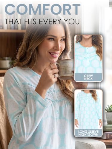 Image of Casual Nights Women's Cozy Long Sleeve Fleece Nightgown