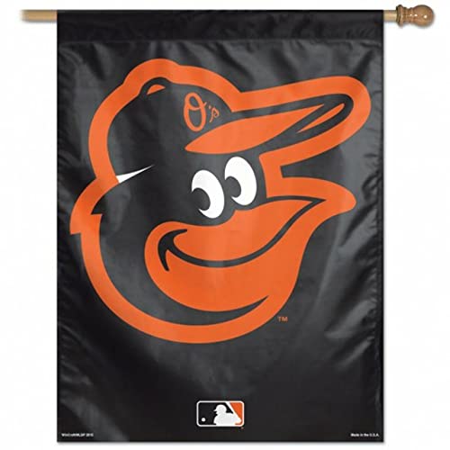 Drapeau MLB Baltimore Orioles vertical noir pour salon et bureau de fan