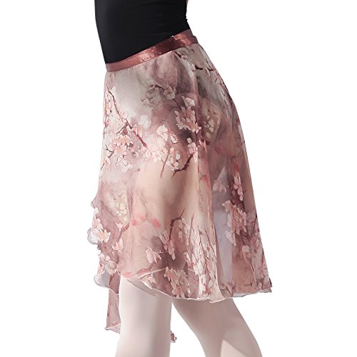 Baiw 117145405 Dancewear Floral Ballet Skirt Chiffon Ballet Skirts (Coffee)