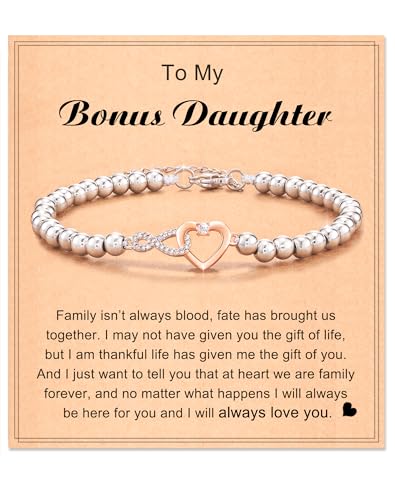 Shonyin Infinity Love Bracelet for Women Girls, Sister-in-law Bonus Daughter Girlfriend Daughter-in-law Great Grandma Bonus Mom