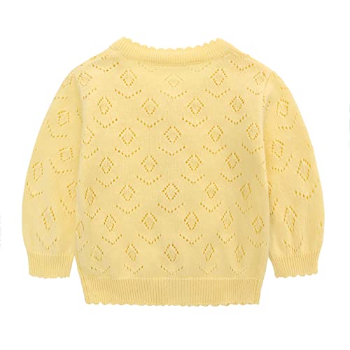 famuka 0-24 Months Baby Girl Cardigan Coat Thin Solid Knit Sweater2