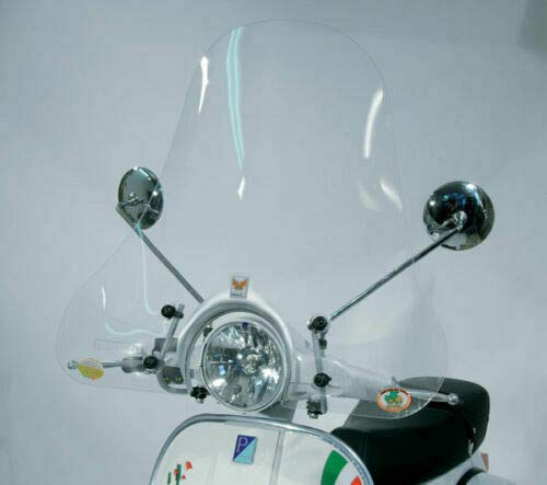 argento KIT PARAVENTO PARABREZZA COMPLETO DI STAFFE ISOTTA CLASSIC VESPA PX 125 150 200