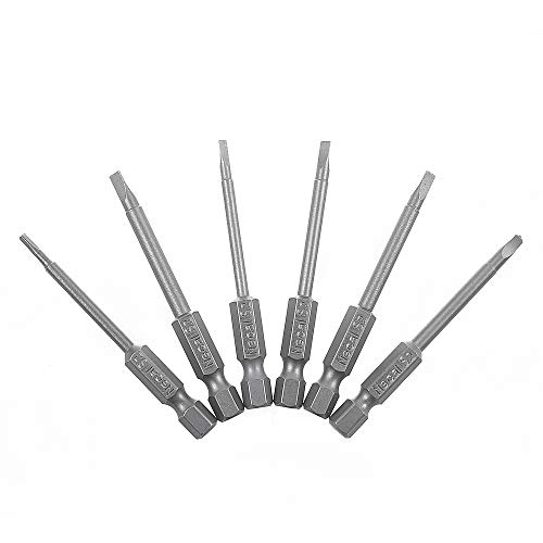 Rocaris 6 Pack 1/4 Inch Hex Shank Triangle Head Bit, S2 Steel Screwdriver Drill Set Bits TA14, TA18, TA20, TA23, TA27, TA30-65mm
