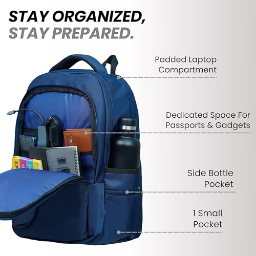 Image of Goldfinch 54L Casual Laptop Backpack | 15.6-inch Casual School College Bag Water Resistant Office Workpack with Front 1 Chain Pocket, 3 Compartments, 2 Bottle Holders for Daily Use Travel, Unisex