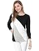 Allegra K Women's Color Block Round Neck Shirt Top S Black White