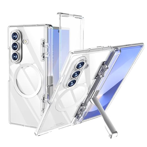 BiQiHR �Ή� Samsung Galaxy Z Fold 7 �P�[�X�p�A[�}�O�Z�[�tMagsafe�Ή�]�A[�����L�b�N�X�^���h��HD�X�N���[���v���e�N�^�[]�A���ϖh�~�ی�P�[�X �T���X�� �M�����N�V�[ Z Fold7�p�A�N���A