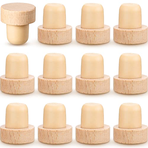 Yalikop 12 Pcs T Shaped Cork Plugs Reusable Wooden & Rubber Wine & Beer Bottle Stoppers