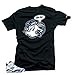 Jordan Retro 6 UNC University Match Tees - UNC Fresh Black | Medium