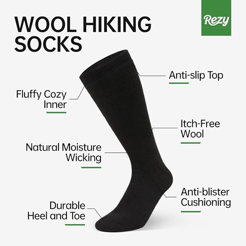 Rezy Durable Merino Wool Socks Mens & Womens- Warm, Thick, and Comfortable Thermal Socks2