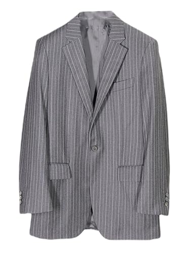 Veste de costume à rayures pour homme blazer élégant à revers cranté et un bouton
