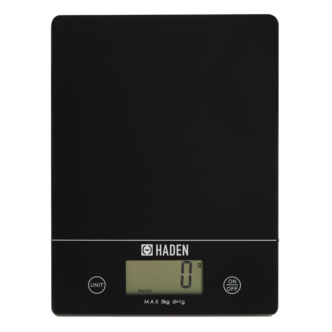 Sabichi Digital Kitchen Scales In Black – Versatile 5kg/11lb Digital Food Scale With Durable Tempered Glass Platform – Digital Food Scales With LCD Display, Precision Measurements