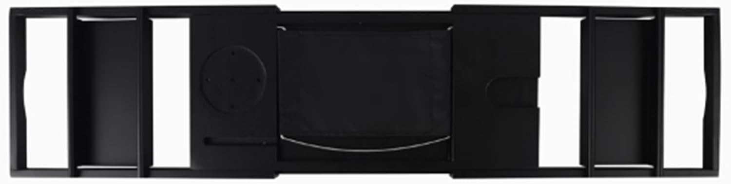 Bamboo Bathtub Tray, Adjustable 75-109cm, Luxury Bathtub Tray Caddy, for Books, Tablets & Wine Glasses, Bath Tub Tray Table, Fits Most Tubs(White)