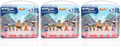 Image of Bumtum Chota Bheem XXL Baby Diaper Pants, 22 Count, Leakage Protection Infused With Aloe Vera, Cottony Soft High Absorb Technology (Pack of 3)